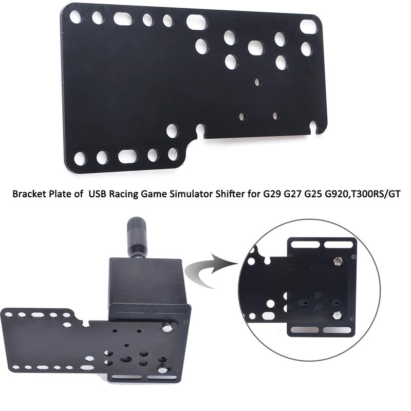 CNRAQR PC USB Simulator Shifter 7+R H Gear Shifter with Desk/Chair Mount Bracket Plate for Gear shift PC Windows Steering Compatible with LO GITECH G29/G27/G25/G920, T300RS/GT Wheel - Image 2